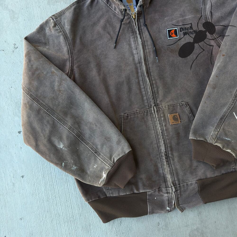 Vintage Carhartt J25 CHT brown hooded work wear jacket - Picture 2 of 8